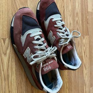 J Crew X New balance 998 Port wine burgundy sneaker Mens size 10.5 D